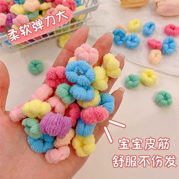 現貨💕糖果色髮圈100個 寶寶髮圈 花朵皮筋 迷你毛巾圈 高彈力 兒童髮圈 無接縫髮繩 不傷髮 小皮筋 毛巾圈 髮飾