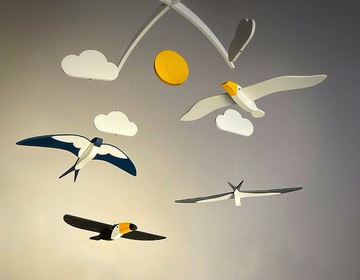 3D 木製鳥類嬰兒移動，嬰兒床移動中性，林地托兒所