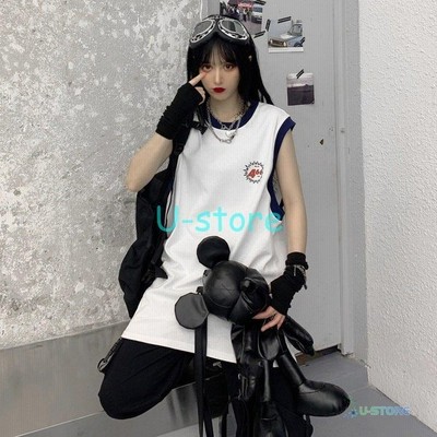 タンクトップ レディース 夏 袖なしtシャツ トップス ゆるい 韓国系ファッション 原宿系 Bf風 ヒップホップ ダンス ストリート風 カジュアル 通販 Lineポイント最大get Lineショッピング