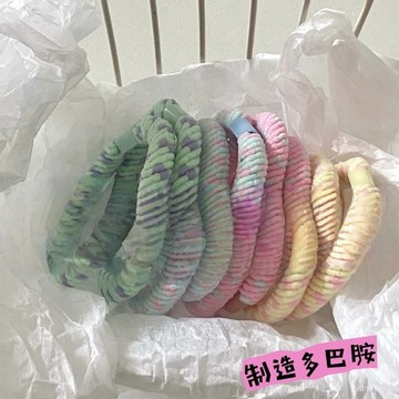 🔥免運🔥臺灣出貨📣扭扭少女多巴胺春日限定彩色清新耐用髮繩圈森係撞色頭繩皮筋頭髮