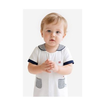 英氏男童連體衣男寶寶夏季短袖哈衣爬服連身衣10390889/10491102