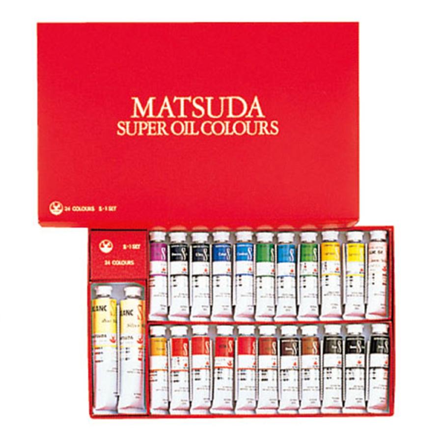 マツダ スーパー油絵の具 S-1 24色セット 20mL チューブ入