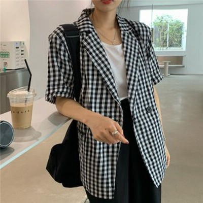 夏スーツ レディース チェック柄 夏 半袖 おしゃれ シンプル ファッション カジュアル 夏服 お洒落 大人 可愛い 40代 30代 代 通販 Lineポイント最大get Lineショッピング