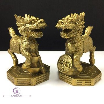 銅八卦麒麟擺件 大款 A0032