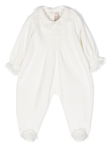 La Stupenderia - lace-trim cotton-blend pyjamas - kids - Polyester/Cotton - 6 mth - White