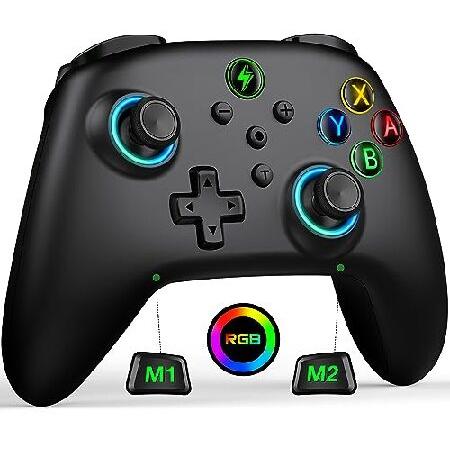 HTQ Wireless Switch Pro Controller for Nintendo Switch/Switch Lite/Switch  OLED, Switch Remote Gamepad with Unique Crack RGB Lights Turbo Dual  Vibration 6-Axis Motion Control, White 