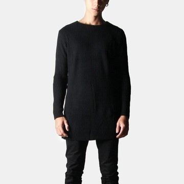 方領針織長板毛衣