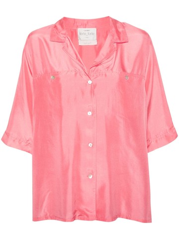 Forte Forte - camp-collar silk shirt - women - Silk - 0 - Pink