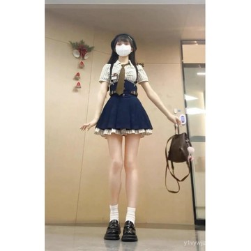 免運 台灣出貨 【1304人好評】森林鬆鼠韓係甜美小衆氣質學院風套裝女夏季新款襯衫半身裙兩件套限時下殺