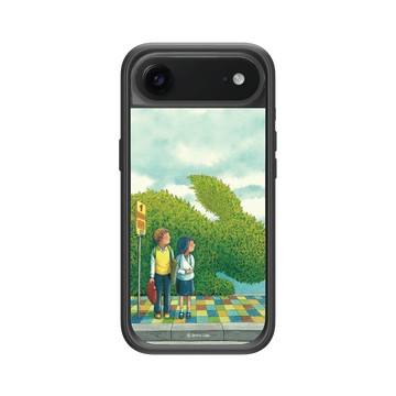 iPhone Air Mod NX -邊框背蓋組合 (相機按鈕) 黑 - 幾米 Jimmy Liao - 兔子系列-等車