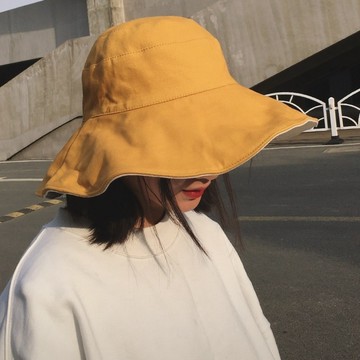 🌞升級雙面漁夫帽女夏防紫外線大沿太陽帽子遮陽帽防晒大頭圍優質