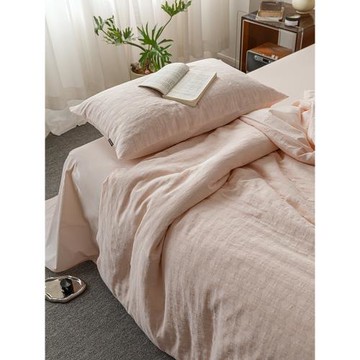 肥子媽簡約提花三層紗水洗棉四件套全棉純棉床上用品套件被套