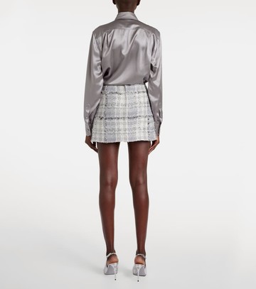 Dolce & Gabbana Checked low-rise lamé tweed miniskirt