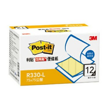 【史代新文具】3M R330-L 黃 抽取式環保經濟包便條紙/便利貼