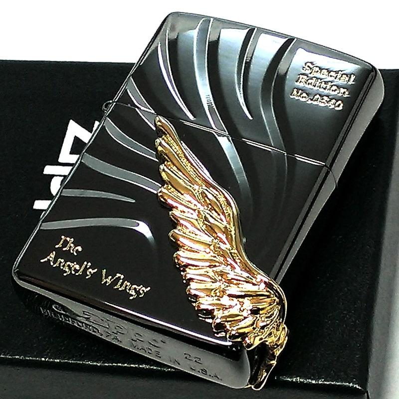 ZIPPO ライター エンジェルウイング 限定 天使の羽 ブラックニッケル