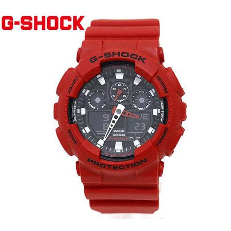 CASIO G-SHOCK GA-100B-4AJF カシオ 腕時計 デジアナ メンズ レッド 耐