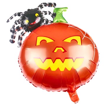 聖誕節裝飾造型氣球 鋁膜 - 南瓜蜘蛛造型  2311004  50個
