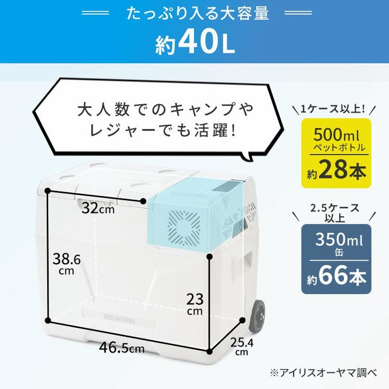 ポータブル冷蔵庫 40L アイリスオーヤマ 車載 急速 冷蔵 冷凍