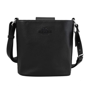 COACH CR153 Sophie 荔枝皮革釦式肩斜水桶包.黑