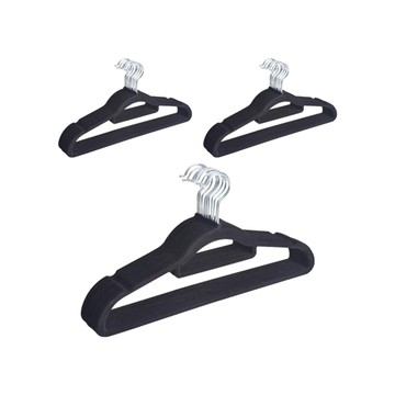 品屋 無痕防滑曬衣架 雙位款 42cm 黑色  50個