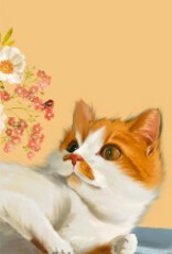 花朵與貓咪無框掛畫(福利品)