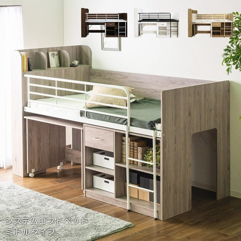 システムベッド ベッド ロフトベッド デスク 子供 学習机 はしご ベット 木製 机付き 収納付き コンセント付き パイプ おしゃれ スタイリッシュ 通販 Lineポイント最大0 5 Get Lineショッピング