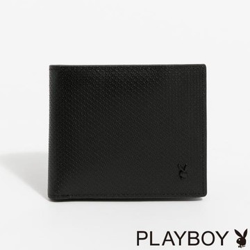 PLAYBOY - 中翻短夾可拆式  Metrosexual系列 - 黑色