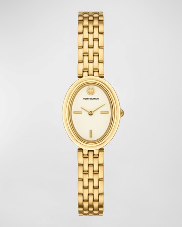 Oval Gold-Tone Stainless Steel Watch