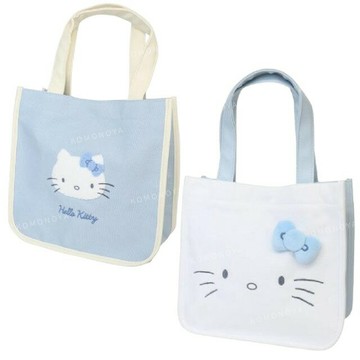 小禮堂 Sanrio 三麗鷗 Hello Kitty 手提午餐袋 (灰藍款)