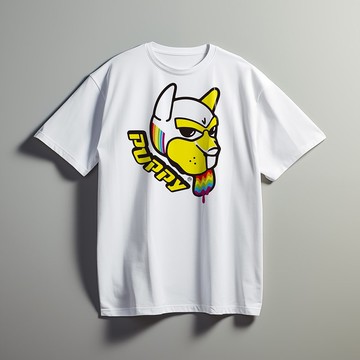 動物插畫T | 彩虹狗 | 白色款印花T Shirt