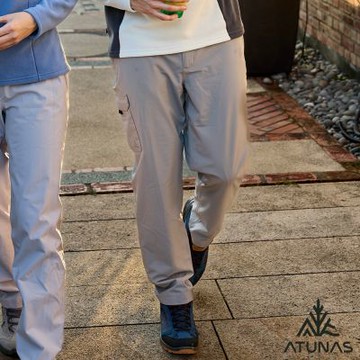 【ATUNAS 歐都納】男款石磨烯防水保暖長褲A1PA2535M灰卡/防水透濕/機能長褲/休閒長褲