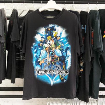 純美式重磅直噴！還原款！王國之心2Kingdom Hearts II游戲短袖T