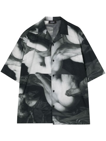 EGONlab. - graphic-print cotton shirt - men - Cotton - S - Black