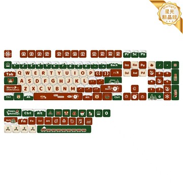 【聖誕限定】鍵帽 機械鍵盤鍵帽 PBT鍵帽 五面熱昇華 水蜜桃粉色 主題大全套 類MOA高度 聖誕節禮物 客製化鍵盤