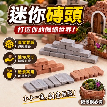 小廢物研究所 迷你磚頭 迷你紅磚 小磚塊diy 小磚頭diy 微景觀專用 花盆花器 模型屋 迷你造景 生日禮物 交換