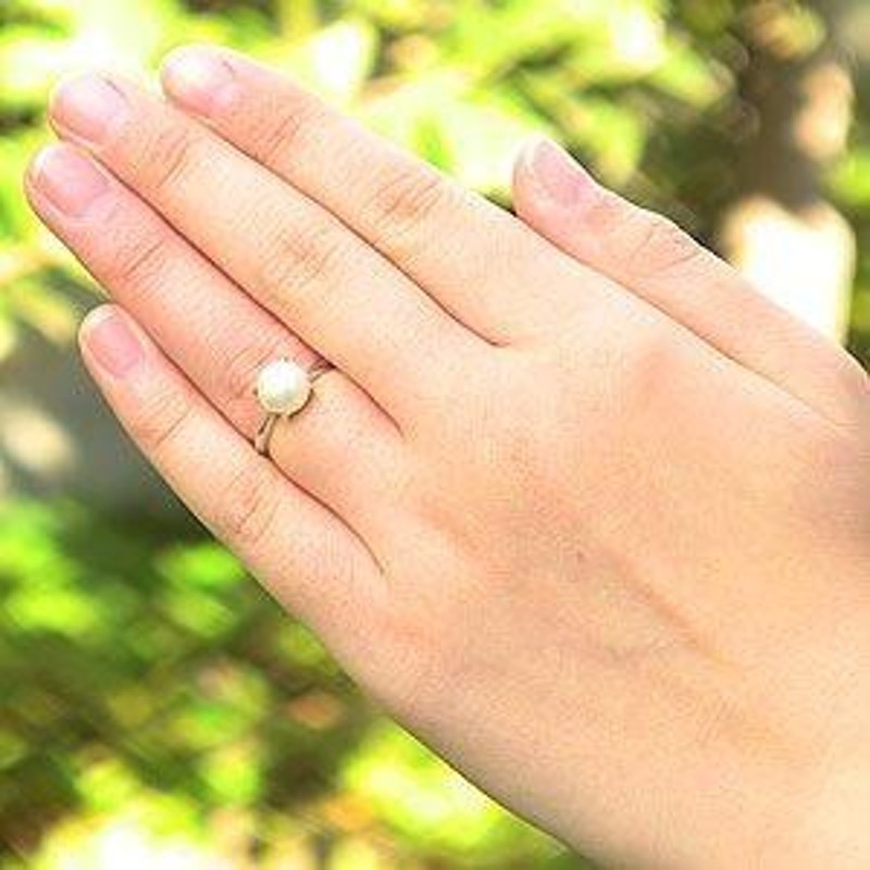 パステルオリーブ 【あこや真珠】ハーフエタニティ真珠リング＃9 K18YG