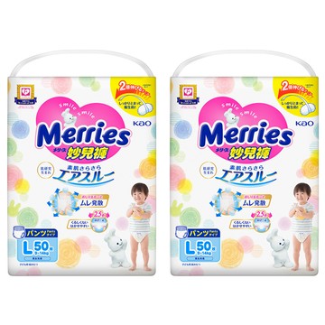 Merries 妙而舒 日本境內版 金緻柔點透氣褲型尿布  L  100片