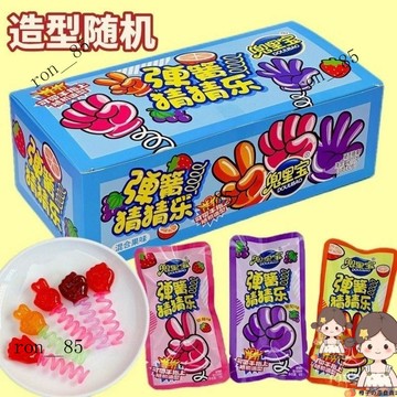 🍊彈簧猜猜樂棒棒糖兒童手指玩具糖果童年水果棒小零食盒裝批髮 糖果