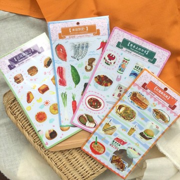 割形透明貼紙(甜點、早餐、食材、餐桌上的日常-共4款)