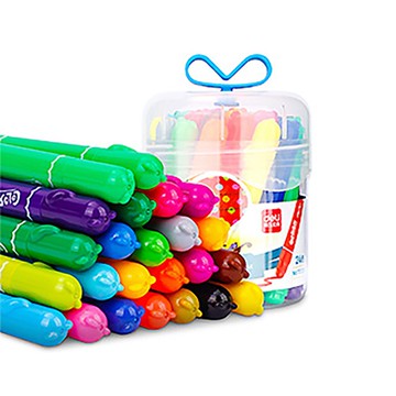 得力Deli 24色蝴蝶結桶裝可水洗彩色筆 NO.70729