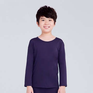 MIT溫灸刷毛圓領發熱衣(湛海藍 童70-150)