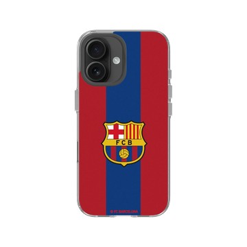 iPhone 16 Clear Case（相機按鈕） 透明 - FC Barcelona - Logo - Two Tone Background