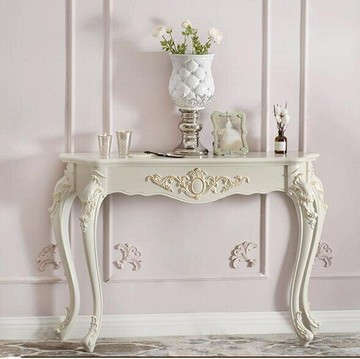 玄關桌櫃 歐式玄關桌子玄關櫃時尚玄關台靠牆桌半圓玄關台裝飾桌簡約門廳櫃 4色QM 快速出貨