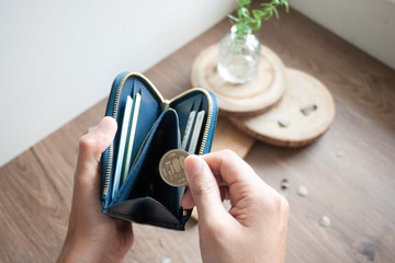 紺藍 5卡 L型拉鍊短夾錢包丨客製打字 日、港幣可放丨新年換錢包