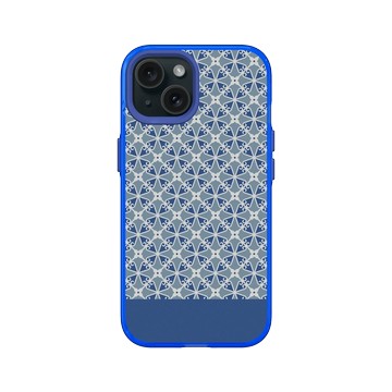 iPhone 15 Clear 激光藍 - 老屋顏 Old House Face - 經典鐵窗花 - 藍