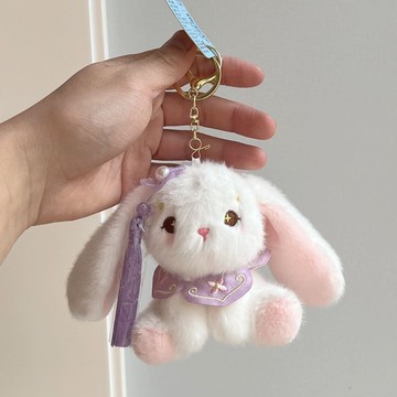 臺灣/🌸掛件 毛絨 鑰匙扣 禮物兔子卡通掛飾揹包毛絨玩偶包包掛件公仔閨蜜可愛書包禮物鑰匙扣