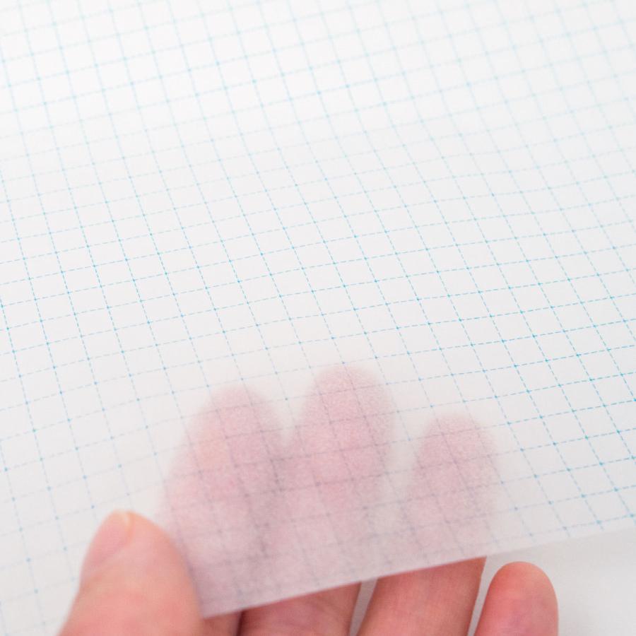 A4グラシン紙 方眼紙柄20枚入 5mmブルー方眼 ブックカバー ラッピング デザインペーパー 薄葉紙