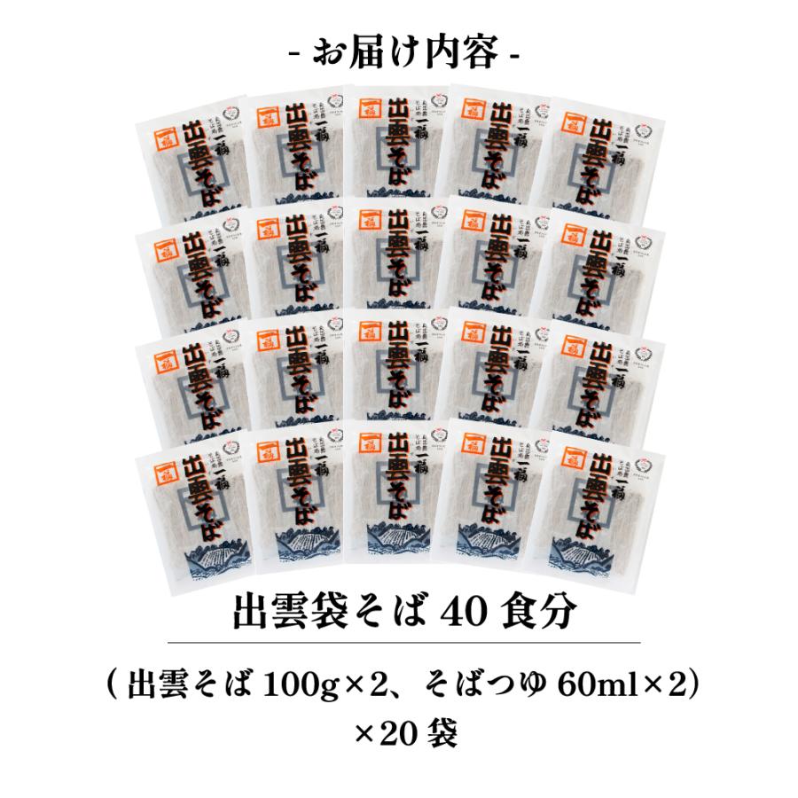 出雲そば 蕎麦 そば お徳用 送料無料 40人前 出雲袋そば 20袋 つゆ付 お取り寄せ グルメ 家庭用