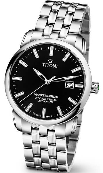 TITONI 梅花錶 大師 系列 天文台認證機械腕錶(83188S-577)-41mm-黑面鋼帶【刷卡回饋 分期0利率】【APP下單點數13倍送】