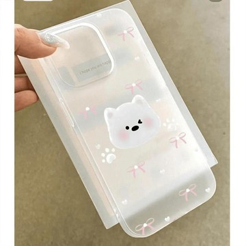 ✨限時下殺✨眨眼小白狗適用於iPhone16promax蘋果手機殼防摔軟殼蘋果13磨砂